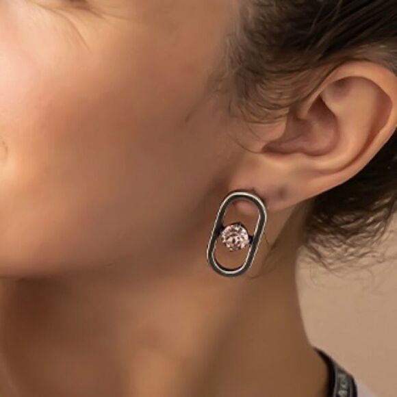 Handcrafted earrings with AB Swarovski crystal - Picture 3 of 7